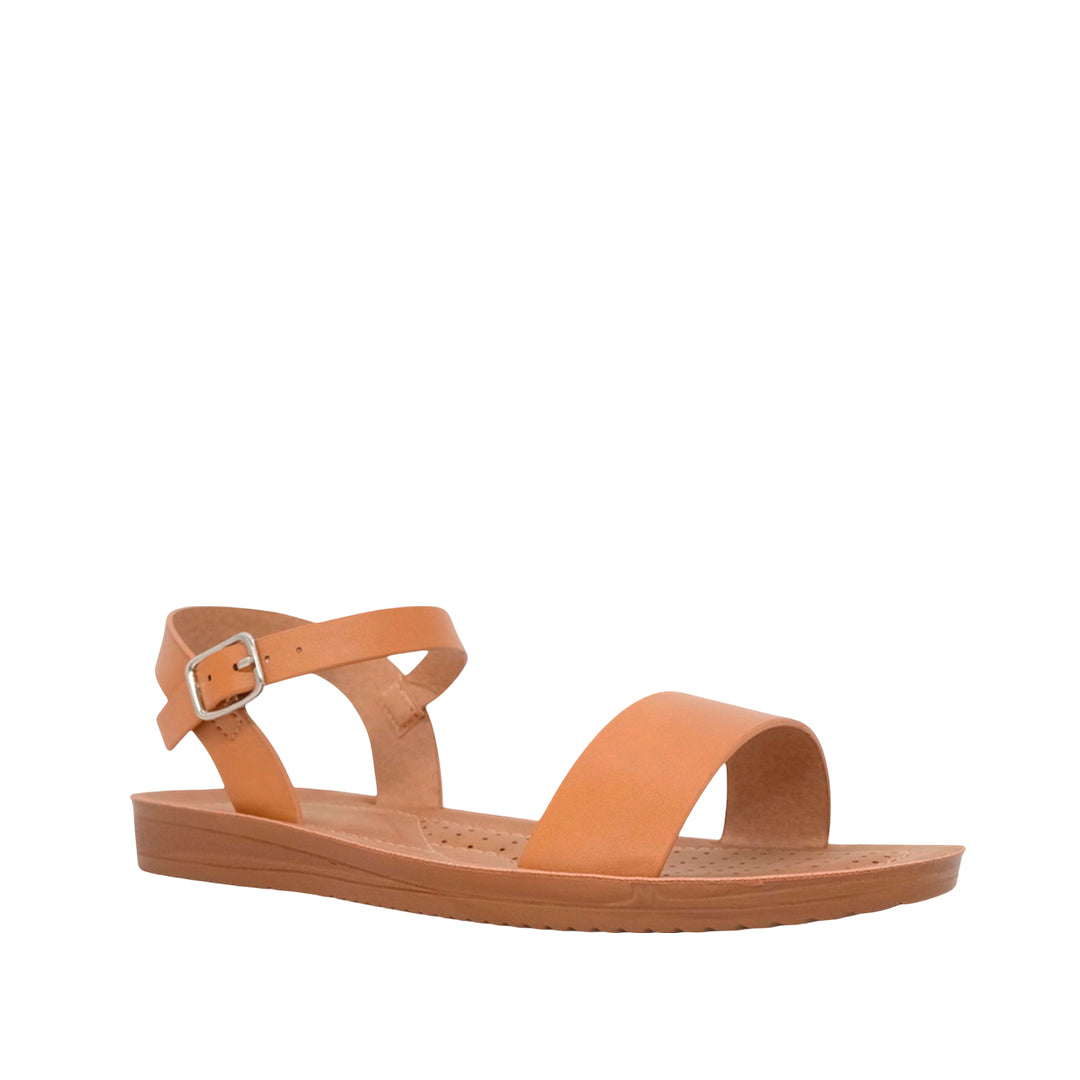 Sandalias flats Maribel tan para mujer