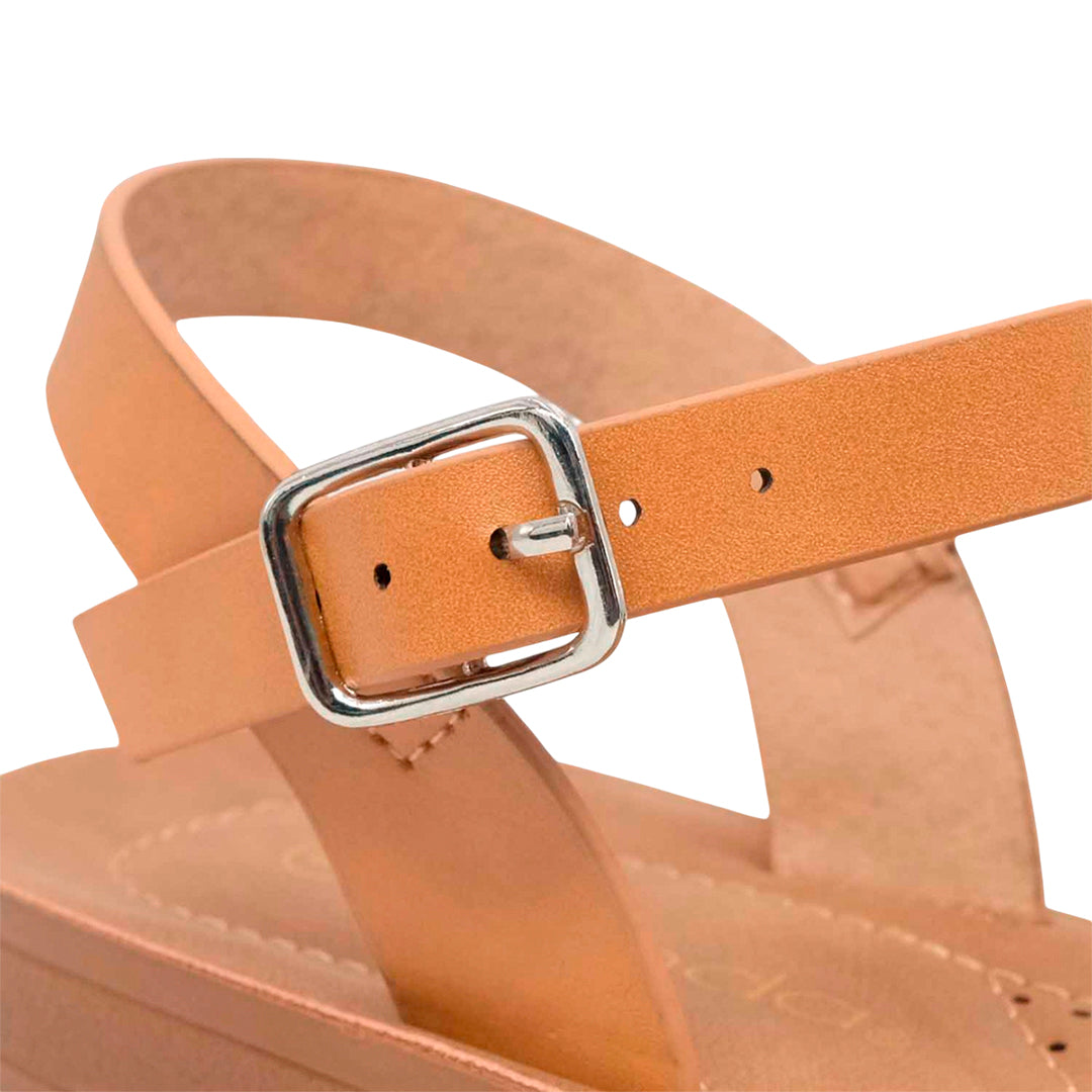 Sandalias flats Maribel tan para mujer