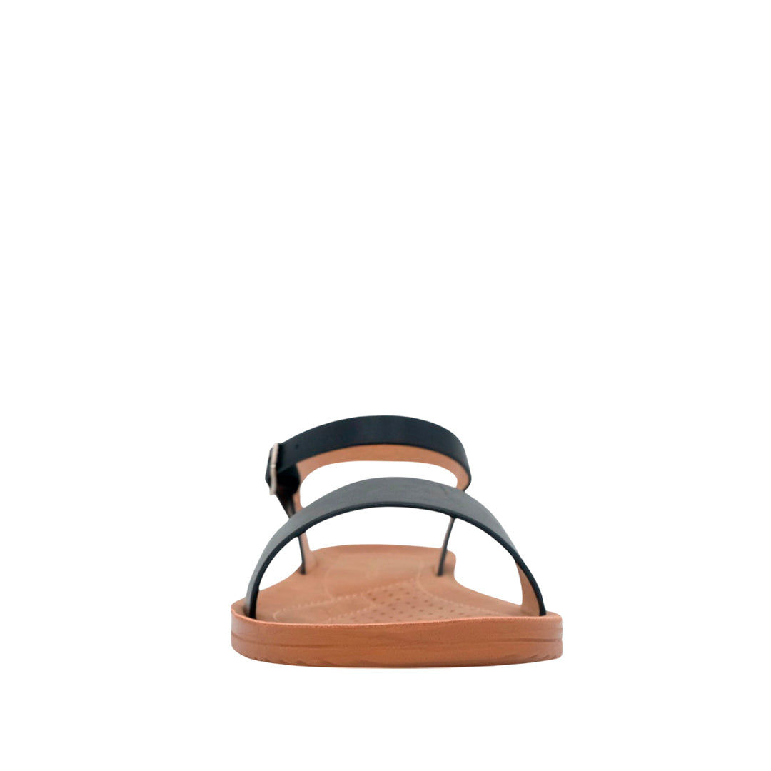 Sandalias flats Maribel negro para mujer