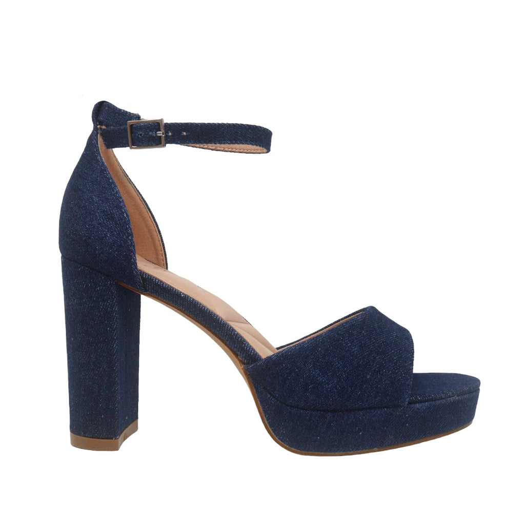 Sandalias de tacón Meryl para mujer color denim