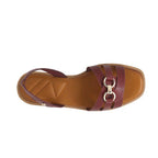 Sandalias flats Ophelia para mujer color burgundy