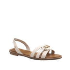 Sandalias flats Ophelia para mujer color blanco