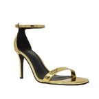 Sandalias de tacón Brazen para mujer color dorado