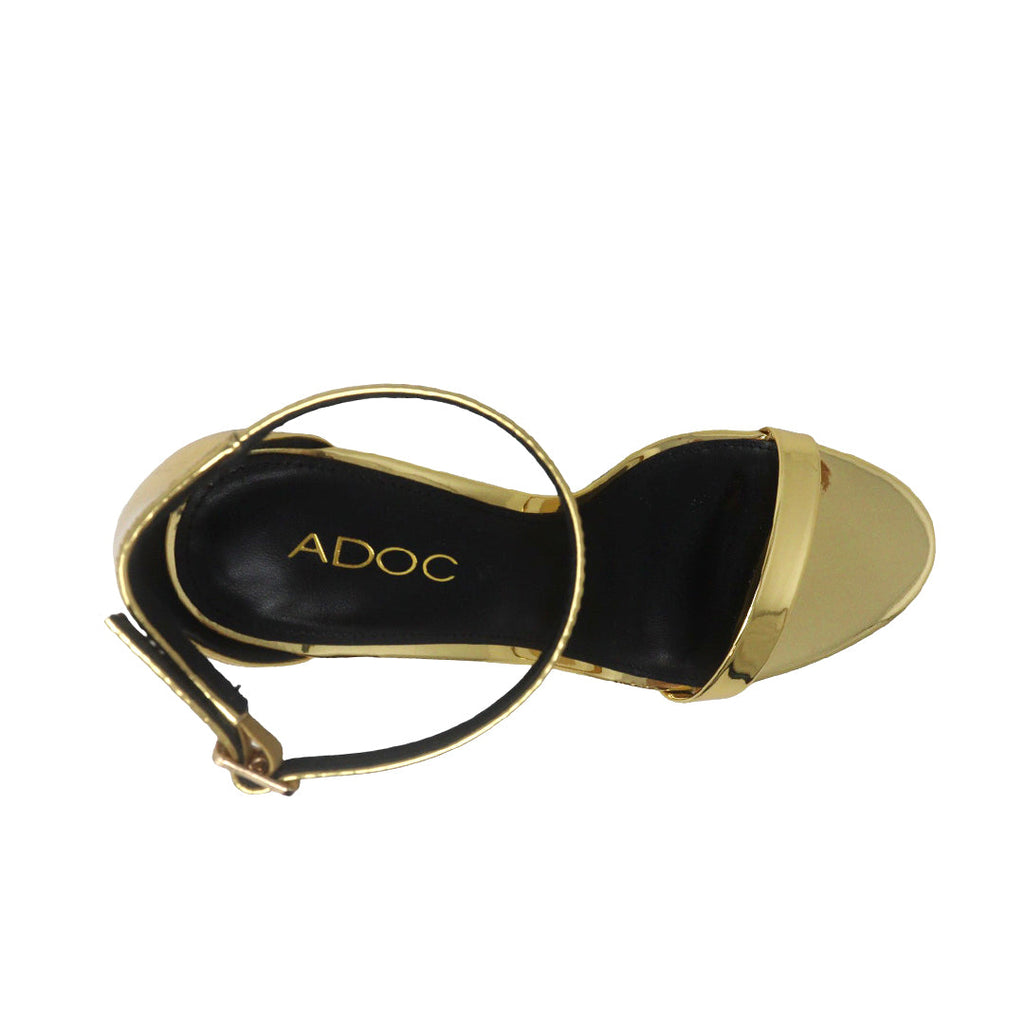Sandalias de tacón Brazen para mujer color dorado