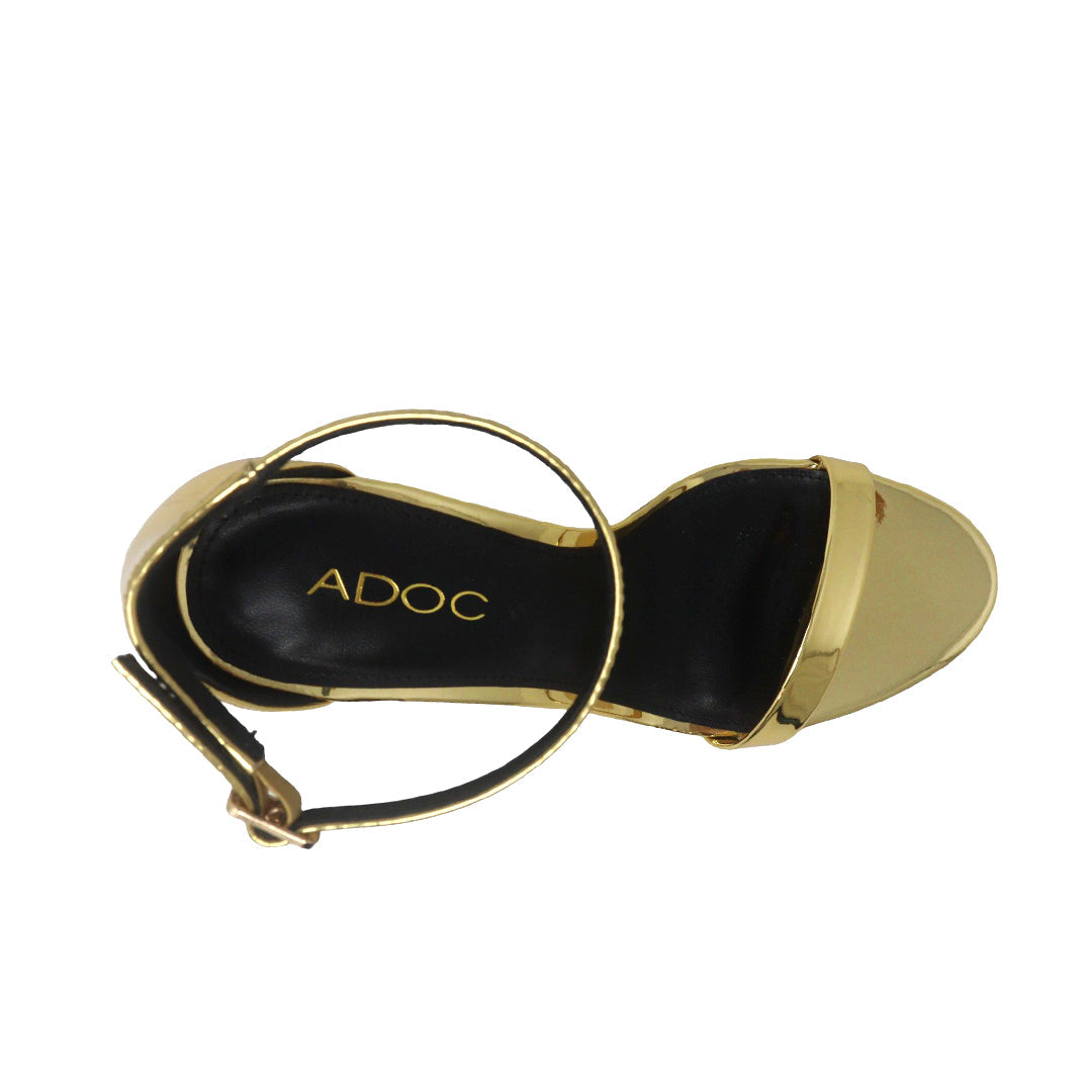 Sandalias de tacón Brazen para mujer color dorado