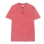 Camisa Polo Burnout Henley para hombre color rojo