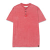 Camisa Polo Burnout Henley para hombre color rojo