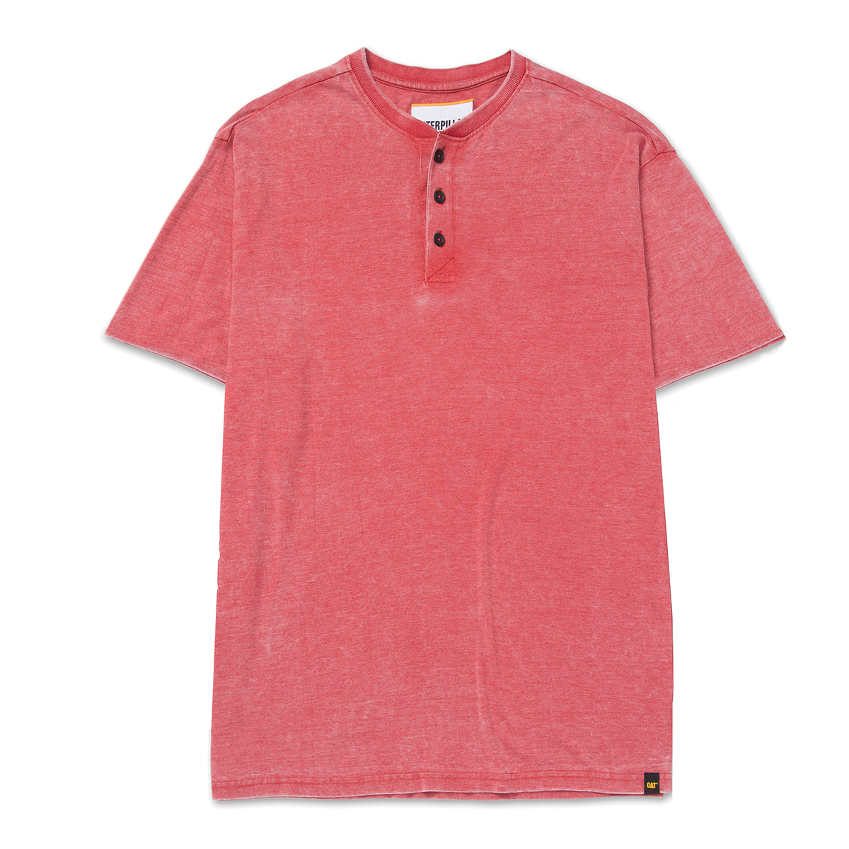 Camisa Polo Burnout Henley para hombre color rojo