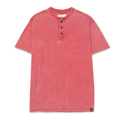 Camisa Polo Burnout Henley para hombre color rojo
