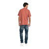 Camisa Polo Burnout Henley para hombre color rojo