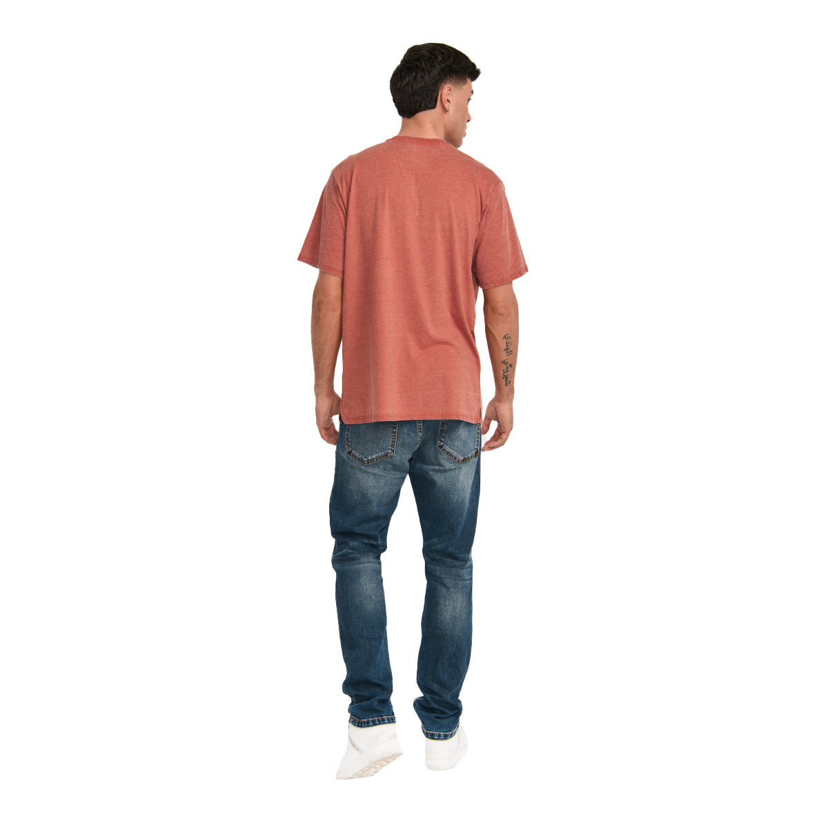 Camisa Polo Burnout Henley para hombre color rojo