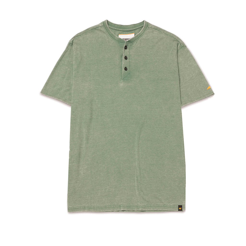 Camisa Polo Burnout Henley para hombre color olivo