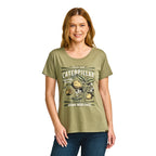 Camiseta Crew Graphic para mujer color olivo