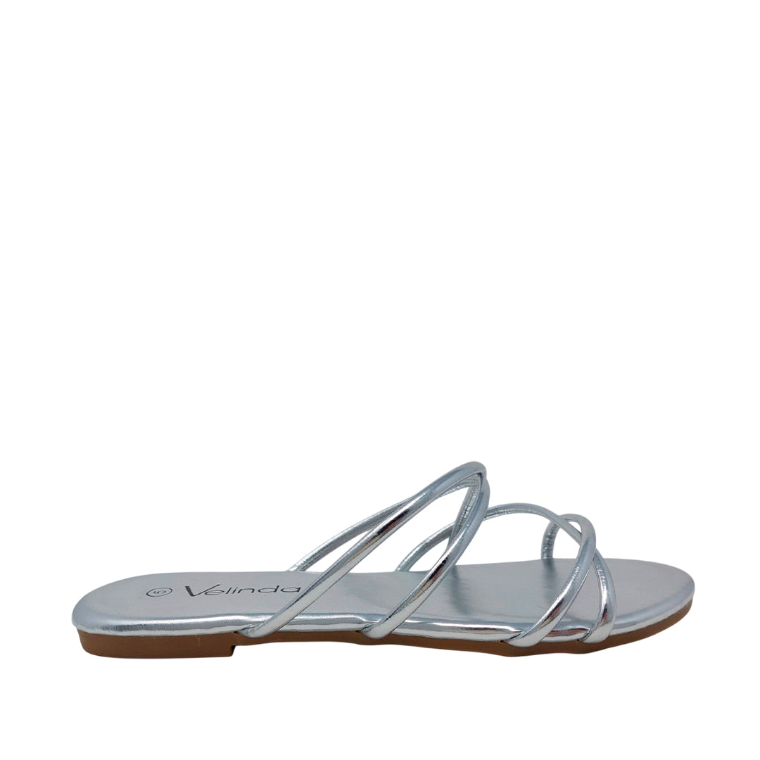 Sandalias flats Keren plateado