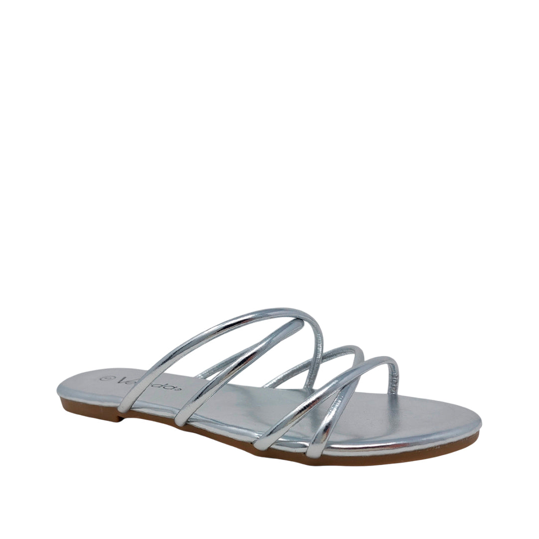 Sandalias flats Keren plateado
