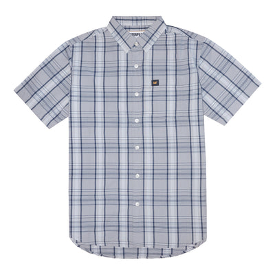 Camisa Plaid Poplin para hombre color gris