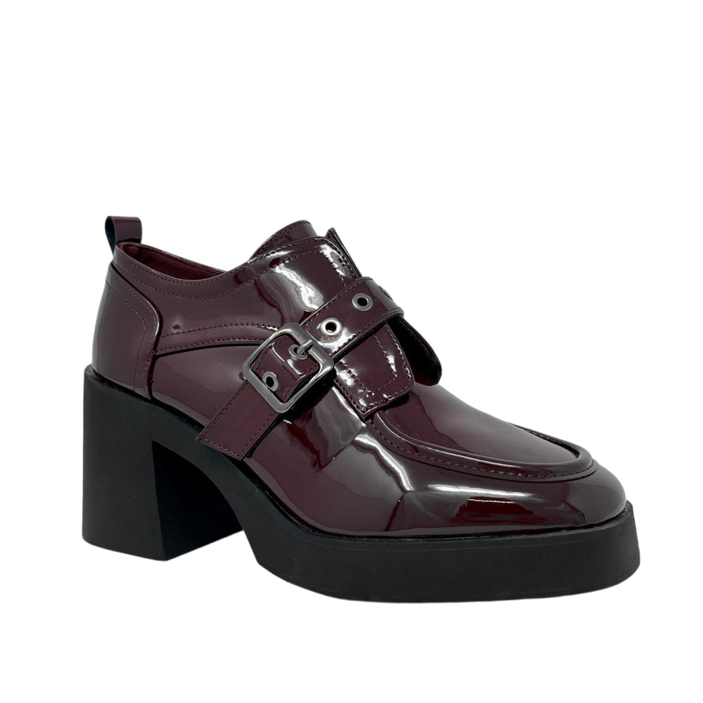 Mocasines con tacón Tabitha color burgundy