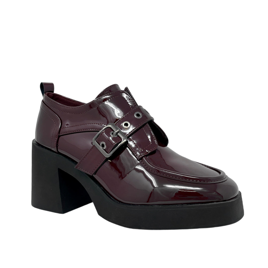 Mocasines con tacón Tabitha color burgundy