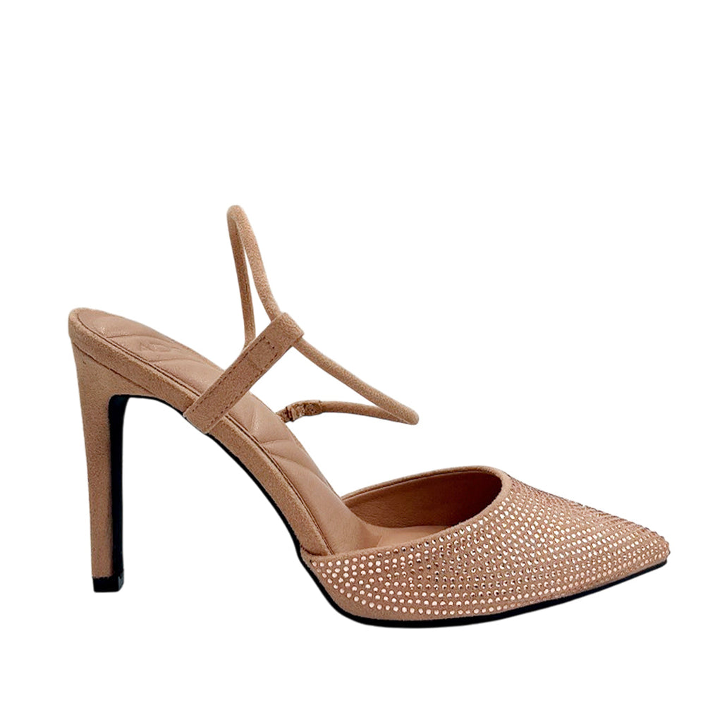 Tacones slingback Zakira para mujer color nude