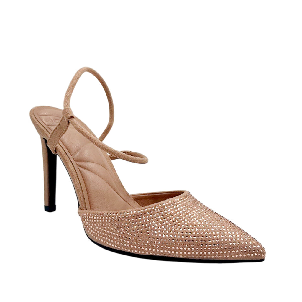 Tacones slingback Zakira para mujer color nude