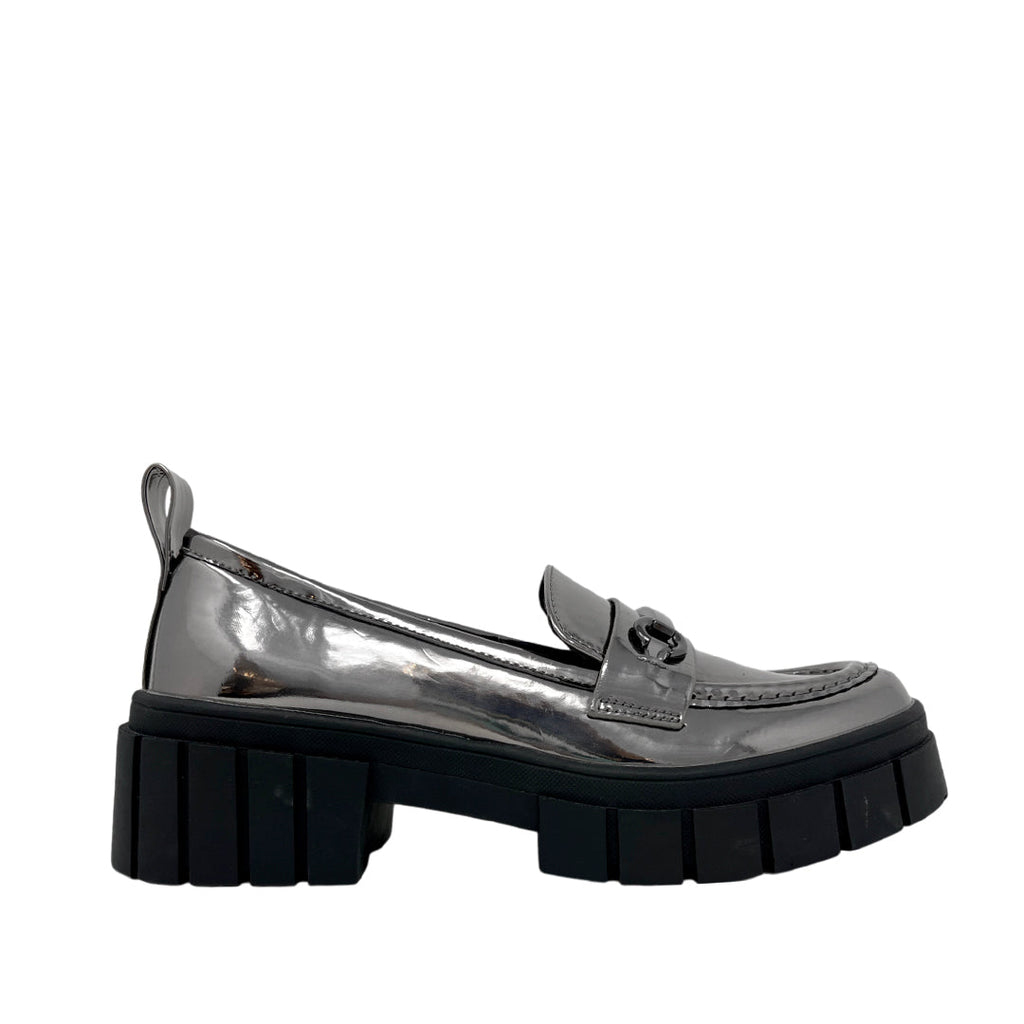 Mocasines Wenn para mujer color plateado