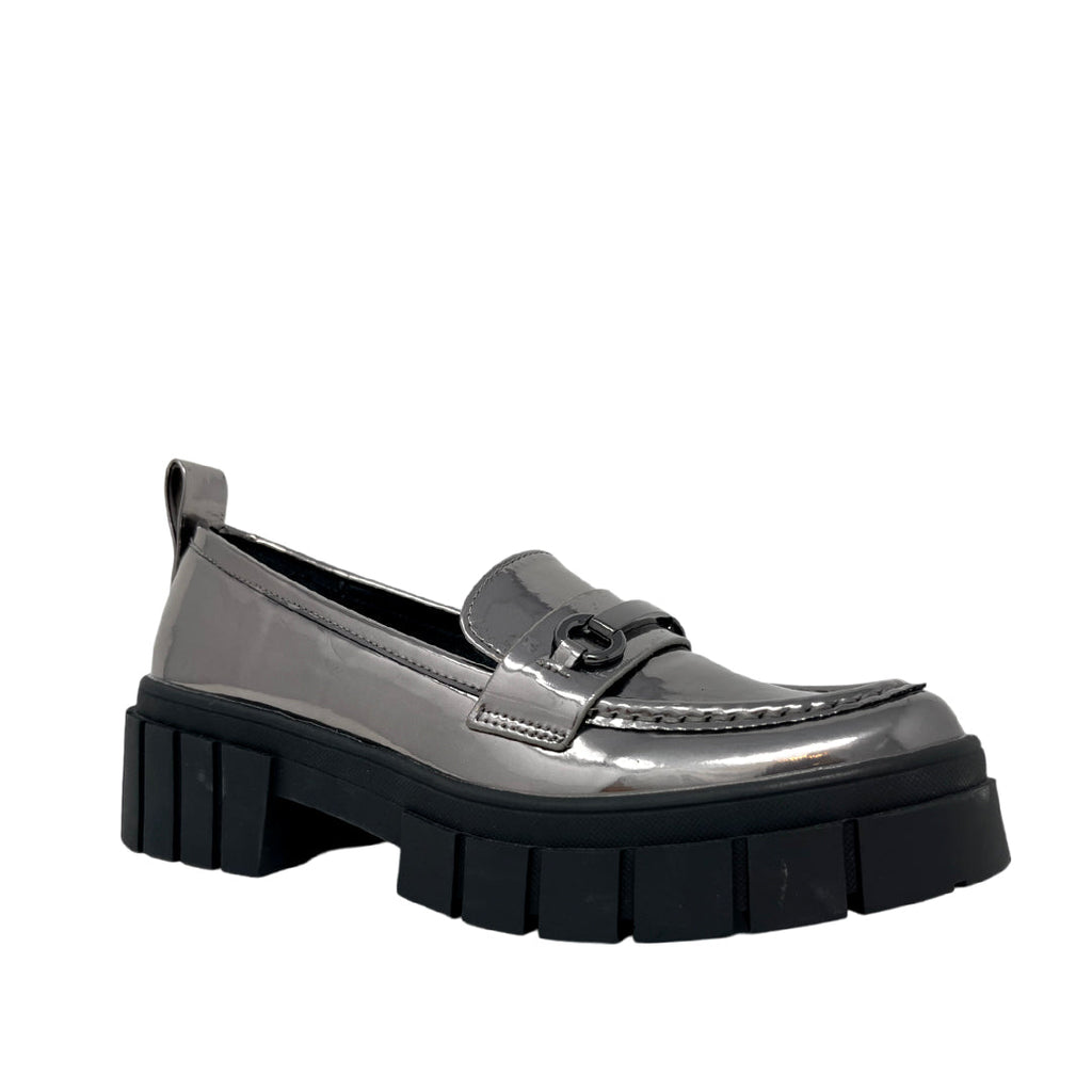 Mocasines Wenn para mujer color plateado
