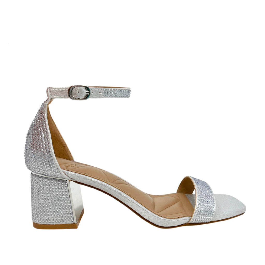 Sandalias de tacón Shayla para mujer color plateado
