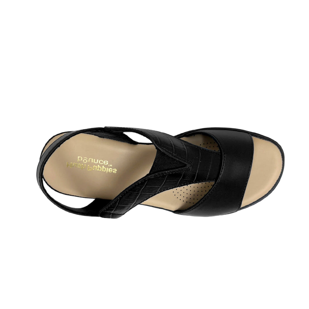 Sandalias flats Yarha para mujer color negro