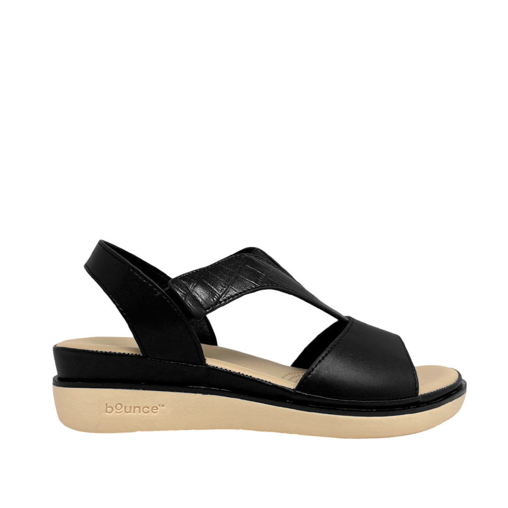 Sandalias flats Yarha para mujer color negro