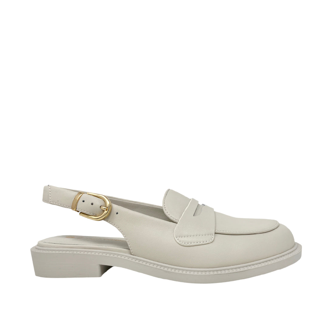 Mocasines slingback Siuyen para mujer color hueso