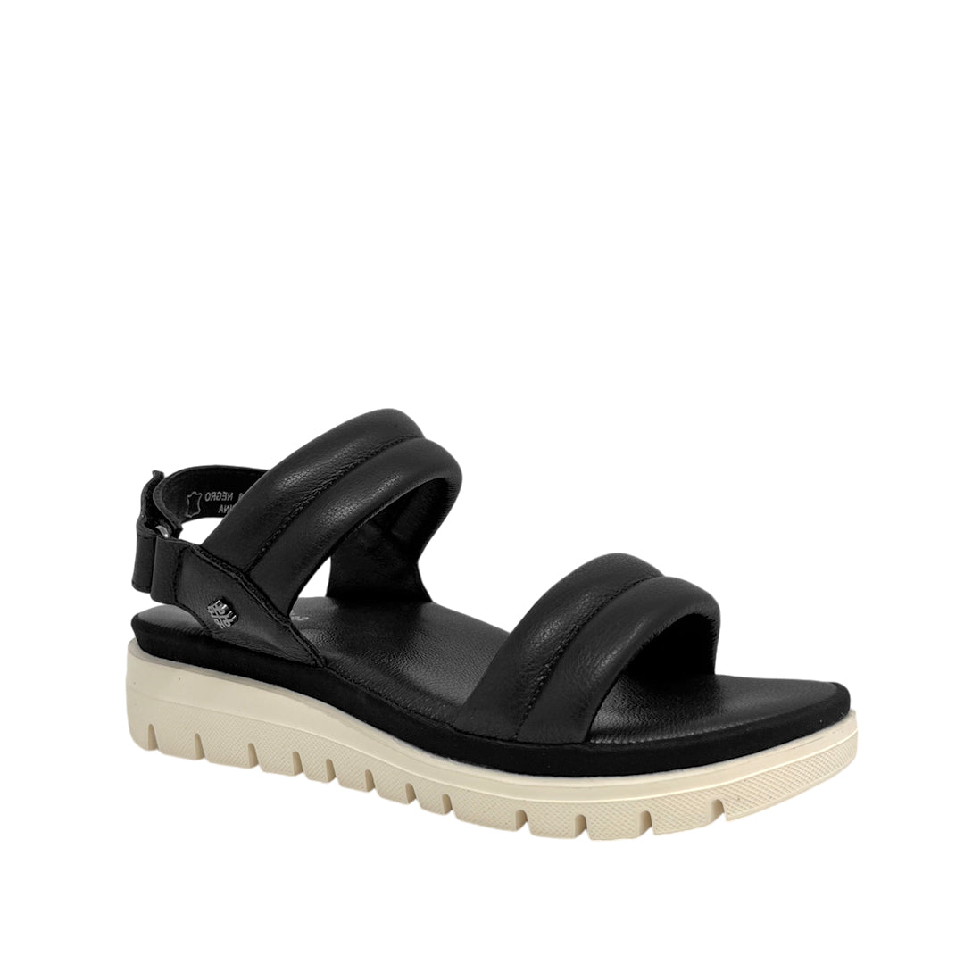 Sandalias flats Usha para mujer color negro