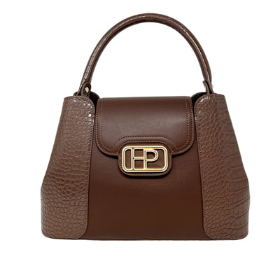 Cartera satchel Sheiny para mujer color café