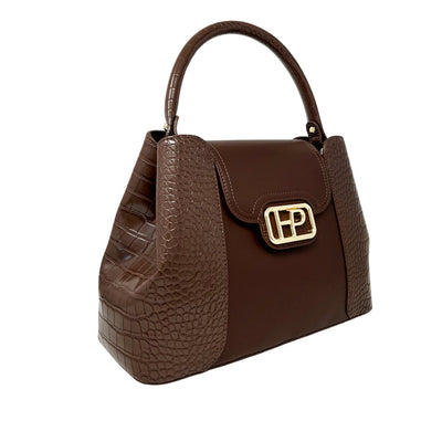 Cartera satchel Sheiny para mujer color café