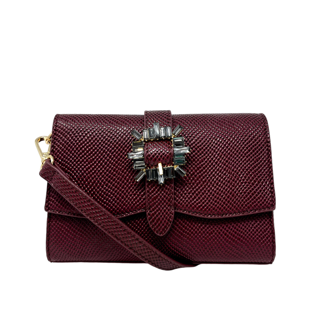 Cartera crossbody Viv para mujer color vino