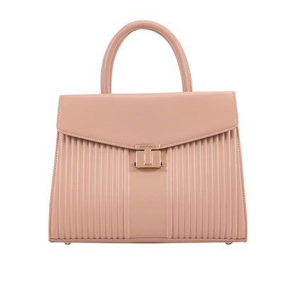 Cartera satchel Zaidda para mujer color nude