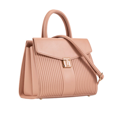 Cartera satchel Zaidda para mujer color nude