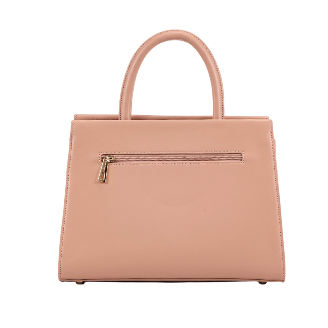 Cartera satchel Zaidda para mujer color nude