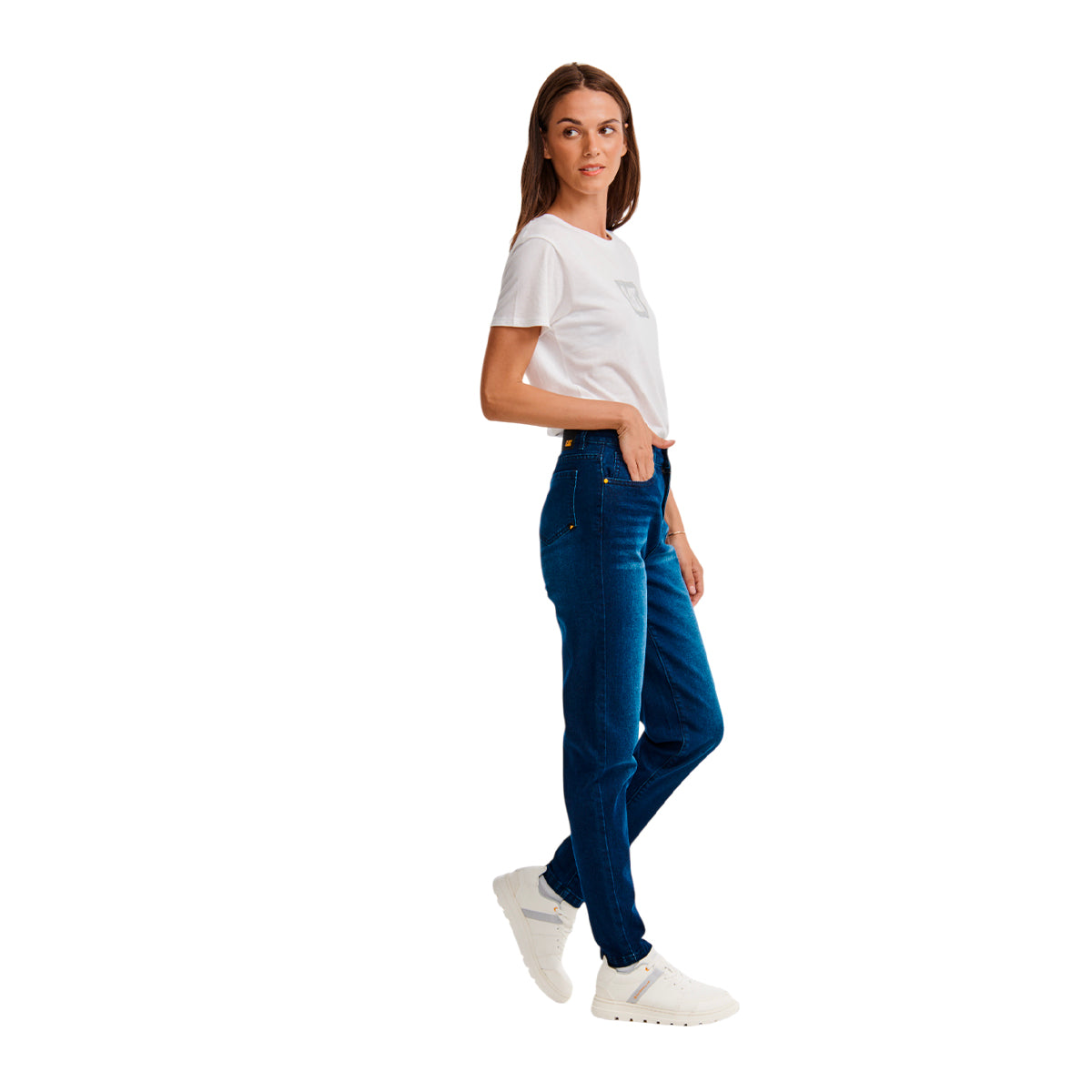 Jeans Triblend Mid-Rise Skinny para mujer color azul