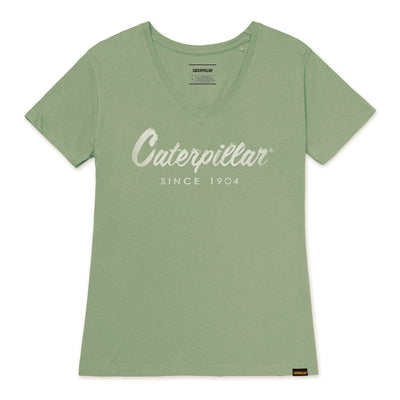 Camiseta V Neck para mujer color verde