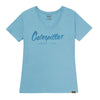 Camiseta Script V-Neck para mujer color celeste