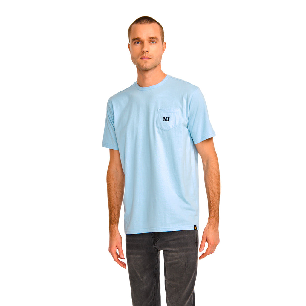 Camiseta Pocket para hombre color celeste