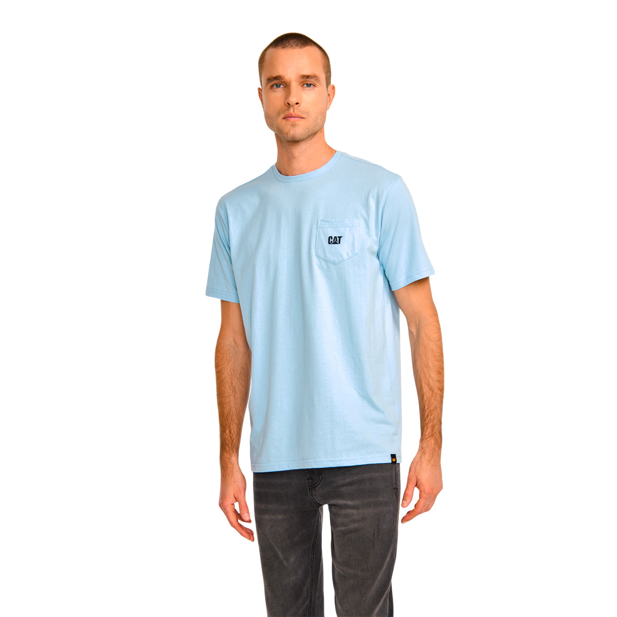 Camiseta Pocket para hombre color celeste