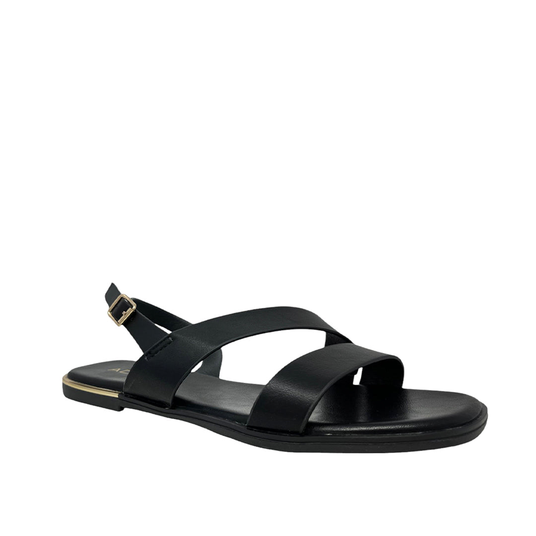 Sandalias flats Galatea para mujer color negro