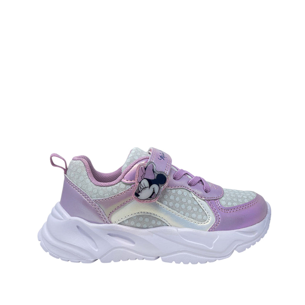 Tennis Minnie para niña color morado y blanco