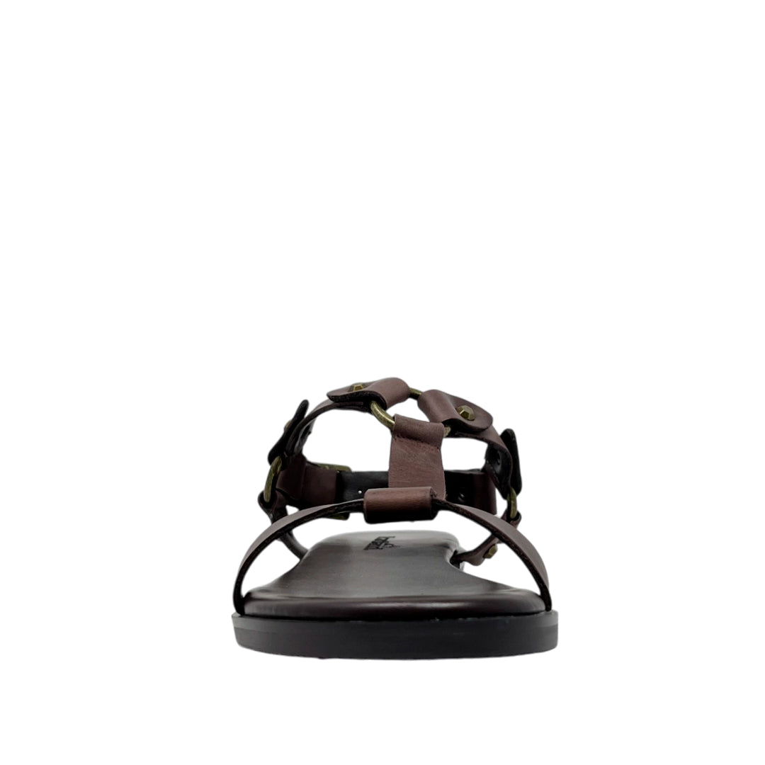 Sandalias flats Tara color café