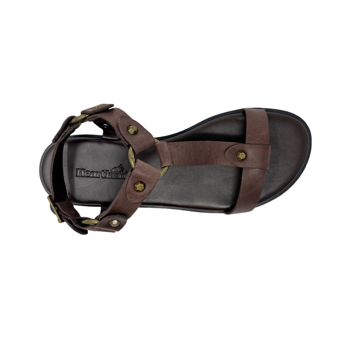 Sandalias flats Tara color café