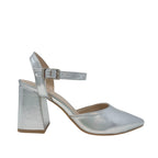 Tacones Chunky Tara para mujer color plateado