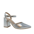 Tacones Chunky Tara para mujer color plateado