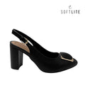 Tacones slingback de tacón grueso Belen para mujer color negro