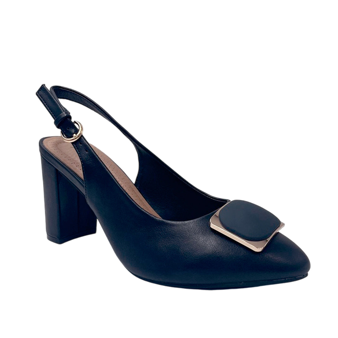 Tacones slingback de tacón grueso Belen para mujer color marino